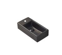 Brevis Wall-Hung Cloakroom Basin with Left-Hand Tap Hole, 40.5 x 20.5 x 10.5 cm, Black (SATBRE4020SLBKM)