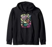 Brew Can Do It Funny Pun Halloween Witch Costume Outfit Zip Hoodie