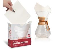 Brew Choice Pre-folded Cone Coffee Filters - 50 Pack, Upgraded 30% Natural Thicker Paper for Pure Taste, Compatible with CHEMEX Pour-Over Coffee Makers