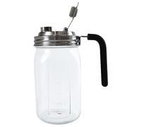 Brew Coffee Maker, 32 oz Mason Jar Pitcher, Pour Spout Handle Lid, Heavy Duty Glass Airtight & Leak-Proof Pitcher for iced Coffee Tea Lemonade
