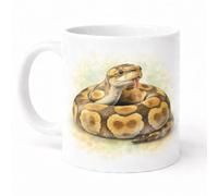 Brew Crew Gifts Ball Python Watercolour Ceramic Mug, White Gloss, 11oz, Dishwasher & Microwave Safe, Reptile Themed Gift for Snake Keepers
