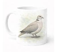 Brew Crew Gifts Collared Dove Watercolour Ceramic Mug, 11 oz, Microwave and Dishwasher Safe, Premium Bird Illustration, White with Gloss Finish