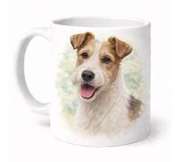 Brew Crew Gifts Fox Terrier Mug, Watercolour Dog Portrait, 11oz Ceramic, Dishwasher and Microwave Safe