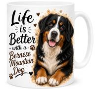 Brew Crew Gifts Life is Better with a Bernese Mountain Dog Mug - Cute Bernese Dog Lover Gift - 11oz White Ceramic Coffee Mug