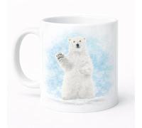 Brew Crew Gifts Polar Bear Watercolour Mug, 11 oz Ceramic, Dishwasher Safe, Arctic Wildlife Theme Wildlife Art by Emma Caitlin