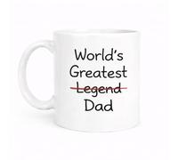 Brew Crew Gifts World's Greatest Dad Mug, White Ceramic, 11 oz, Dishwasher Safe, Microwave Safe, Father's Day Gift
