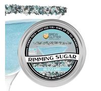 Brew Glitter Blizzard Blue, Silver & White Rimming Sugar, Cocktail Garnish, 4oz
