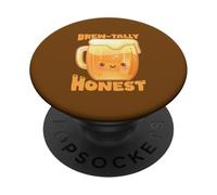 Brew Tally Honest Beer Pun Cute Cartoon Graphic PopSockets Adhesive PopGrip