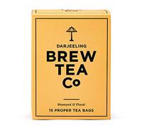 Brew Tea Co - Darjeeling Tin - Darjeeling Black Tea Teabags, Made with Rolled Whole Tea Leaves - Honeyed, Floral Flavour (15 Teabags)