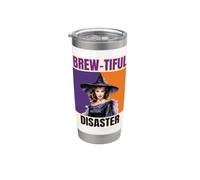 Brew-Tiful Disaster Sassy Witch Halloween Design Stainless Steel Insulated Tumbler