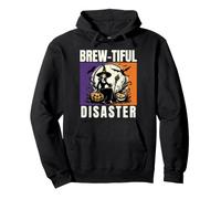Brew-tiful Disaster Spooky Witch Halloween Moon Pullover Hoodie