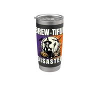 Brew-Tiful Disaster Spooky Witch Halloween Moon Stainless Steel Insulated Tumbler
