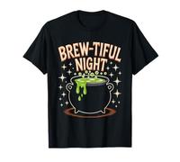 Brew-Tiful Night Cauldron with Green Potion Halloween T-Shirt