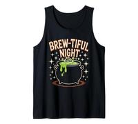 Brew-Tiful Night Cauldron with Green Potion Halloween Tank Top