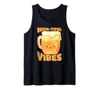 Brew-Tiful Vibes Cute Beer Mug Pun Graphic Tank Top