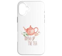 Brew Up the Tea Cute Teapot Design for Tea Drinkers Case for iPhone 16 Plus
