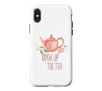 Brew Up the Tea Handpainted Watercolor Tea Time Motifs Case for iPhone X/XS