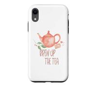 Brew Up the Tea Handpainted Watercolor Tea Time Motifs Case for iPhone XR