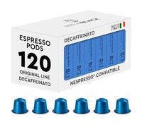 BrewBlack Decaffeinato 120 Pods Compatible with Nespresso Original Line