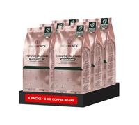 BrewBlack House Blend Coffee Beans 6kg, Smooth Medium Roast | Intensity 3/5, Full-Bodied, 100% Arabica, Made in Italy, 6 x 1kg Bags