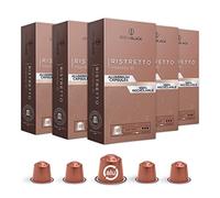 BrewBlack Ristretto Coffee Capsules - 50 Aluminium Coffee Pods Compatible with Nespresso Original line, Medium Roast - Intensity 10/12, Made in Italy