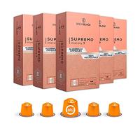 BrewBlack Supremo Coffee Capsules - 50 Aluminium Coffee Pods Compatible with Nespresso Original line, 100% Arabica Medium Roast - Intensity 7/12, Made in Italy