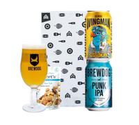 Brewdog Craft Beer Gift Set with Brewdog Glass Including brewdog Punk IPA & Wingman Session IPA (2 Cans)