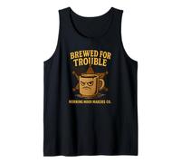 Brewed for Trouble Funny Western Coffee Design Tank Top