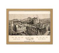 Brewer 1886 Pictorial Map Edinburgh Bird's Eye Large Framed Art Print Poster Wall Decor 18x24 in