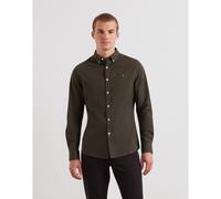 Brewer Slim Fit Organic Cotton Oxford Shirt In Evergreen