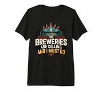 Breweries are Calling Adventure Craft Beer Mountain Lover Premium T-Shirt