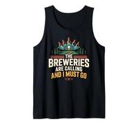 Breweries are Calling Adventure Craft Beer Mountain Lover Tank Top
