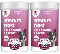 Brewer's Yeast Dog Nutritional Supplement - Skin and Coat Care - 260 tablets - rich in B-complex vitamins, with minerals and omega-3 (Pack of 2)