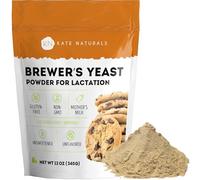 Brewer's Yeast Powder - Kate Naturals. Perfect for Lactation Cookies, Mother's Milk. Gluten-Free & Non-GMO. Fresh Fragrance. Large Resealable Bag. 1-Year Guarantee. 12oz.