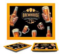 (Brewhouse) GEEZY Large Wooden Bean Bag Cushioned Lap Tray - 44 x 34cm