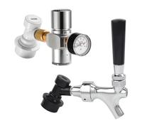 Brewing Equipment Home Brewery Beer Carbonation & Dispenser Combine Kit,Premium 0-60PSI Mini Co2 Regulator,Craft Beer Tap Brewing Equipment(Type 1)