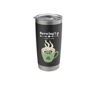 Brewing Irish Luck St Patricks Day Coffee Lover Dark Stainless Steel Insulated Tumbler