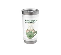 Brewing Irish Luck St Patricks Day Coffee Lover Stainless Steel Insulated Tumbler