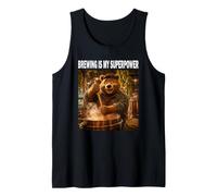 Brewing is My Superpower Bear Funny Brewing Craft Beer Tank Top