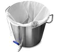 Brewing Mate Set of 2 Large Reusable Fine Mesh Strainer Bag Home Brewing, All Grain (BIAB) or Wine Making, 26'' x 22'' - Brew Bag, Nut Milk Juice Strainer, Pain White
