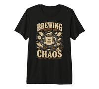Brewing Through Chaos Coffee Strong Design Premium T-Shirt