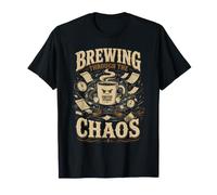 Brewing Through Chaos Coffee Strong Design T-Shirt