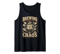 Brewing Through Chaos Coffee Strong Design Tank Top