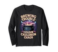 Brewing Trouble Cousin Potion Pot Halloween Matching Outfit Long Sleeve T-Shirt