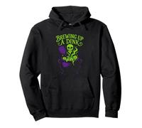 Brewing Up A Dink Pickleball Spooky Skull Pullover Hoodie