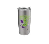 Brewing Up A Dink Pickleball Spooky Skull Stainless Steel Insulated Tumbler