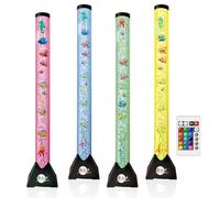 Brewish 4FT Sensory LED Water Bubble Fish Tube Floor Lamp with 16 Color Changing Light Effects - Fake Aquarium Tank Night Light and Gift for Kids, Autism, Men & Women - Remote Control & 12 Fishes
