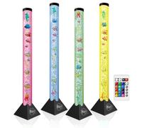 Brewish 4FT Sensory LED Water Bubble Fish Tube Floor Lamp with Remote | 16 Color, 4 Modes, Adjustable Brightness, Auto Shut Off Fake Fish Tank | Artificial Aquarium with Moving Fishes