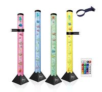 Brewish 4FT Sensory LED Water Bubble Tube Lamp with 16 Color Changing Night Light Effects, Fake Aquarium Tank & Gift for Kids, Autism, Remote Control & 12 Fishes (Wall Bracket Included)