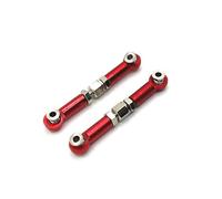BrewJa Compatible with MJX H16 16207 16208 16209 16210 2pcs Metal Front Steering Rod Steering Links 1/16 RC Car Upgrades Parts Accessories (Color : Red)